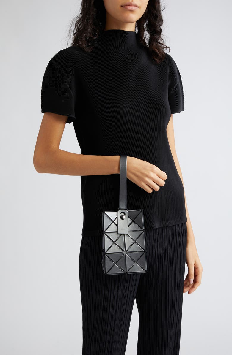 Bao Bao Issey Miyake Lucent Metallic Top Handle Bag, Alternate, color, Gunmetal