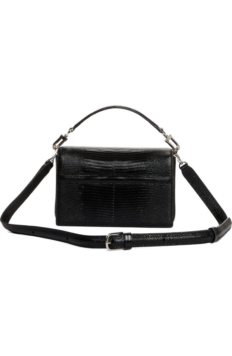 TOTEME Mini T-Flap Lizard Embossed Leather Top Handle Bag, Alternate, color, Black