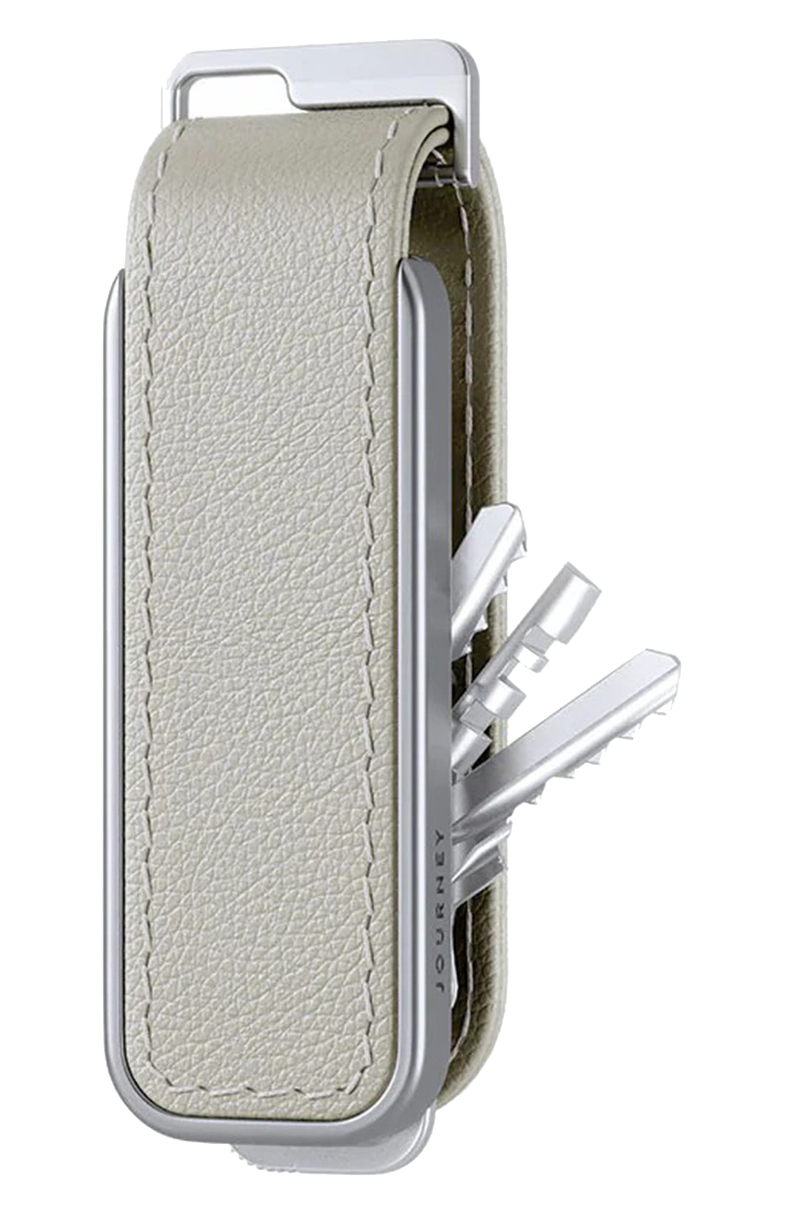 JOURNEY LOC8 Trackable Leather Key Organizer in Taupe 