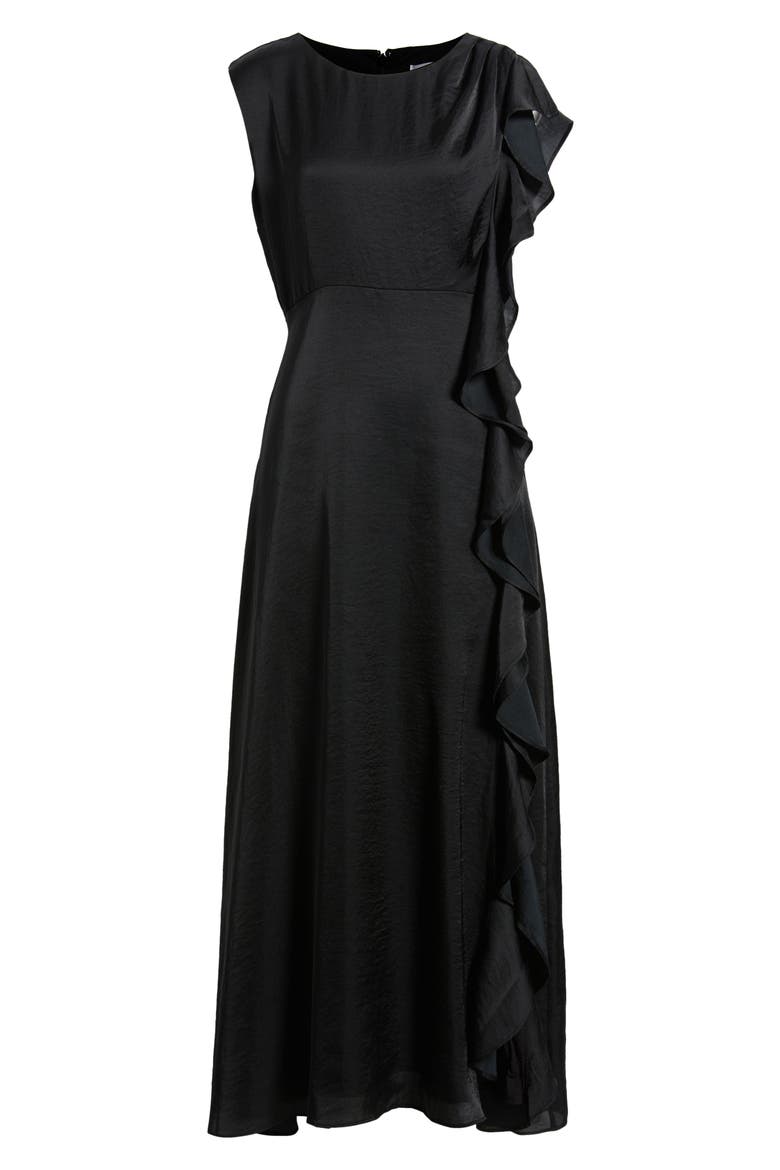 Asymmetric Ruffle A-Line Dress, Alternate, color, BLACK