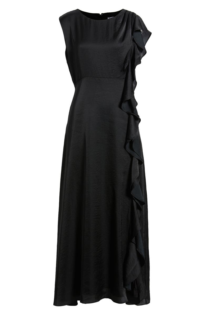 Chelsea28 Asymmetric Ruffle A-Line Dress, Alternate, color, Black