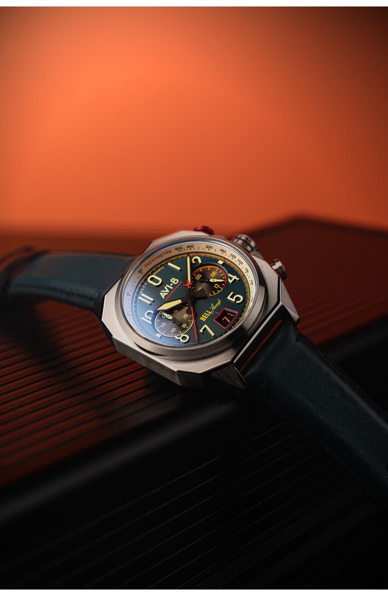 AVI-8 Bell X-1 Machbuster Chronograph Watch, 41mm, Alternate, color, Blue