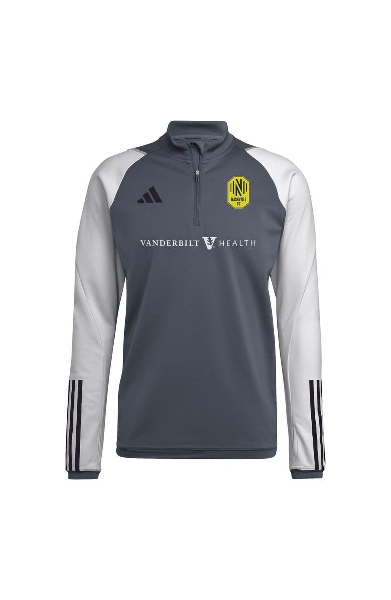adidas Men's adidas Gray Nashville SC 2024 On-Field AEROREADY Quarter-Zip Training Top, Alternate, color, 