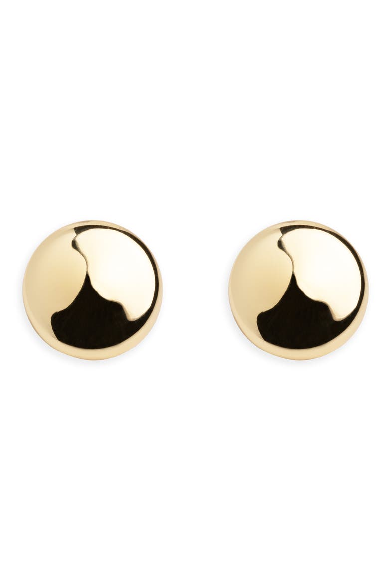 Button Stud Earrings, Main, color, GOLD