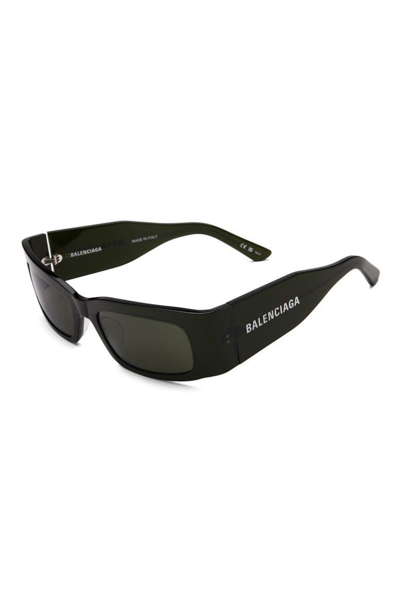 56mm Polarized Square Sunglasses, Main, color, GREEN GREEN GREEN