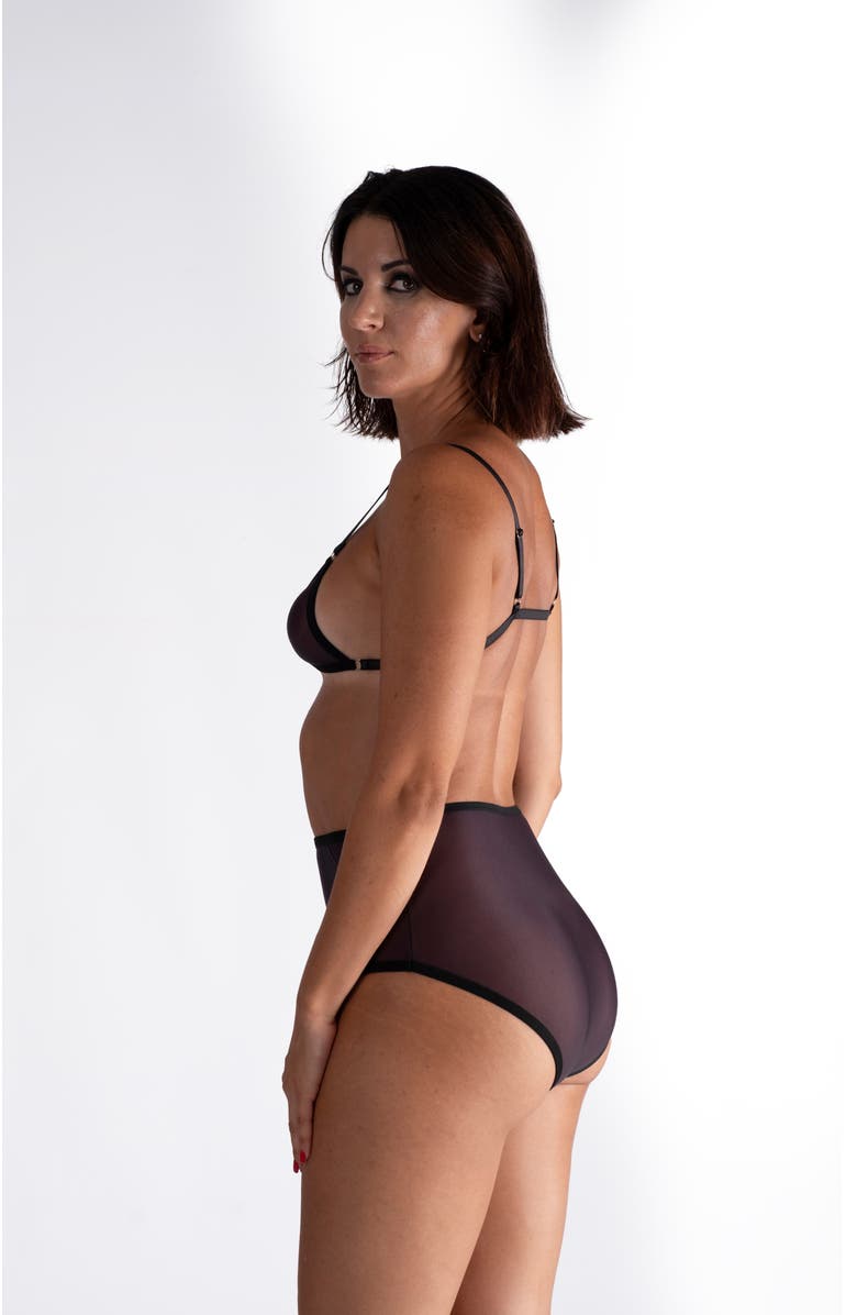 LECHERY<sup>®</sup> Lustrous Sheer High-waisted Brief, Alternate, color, Black