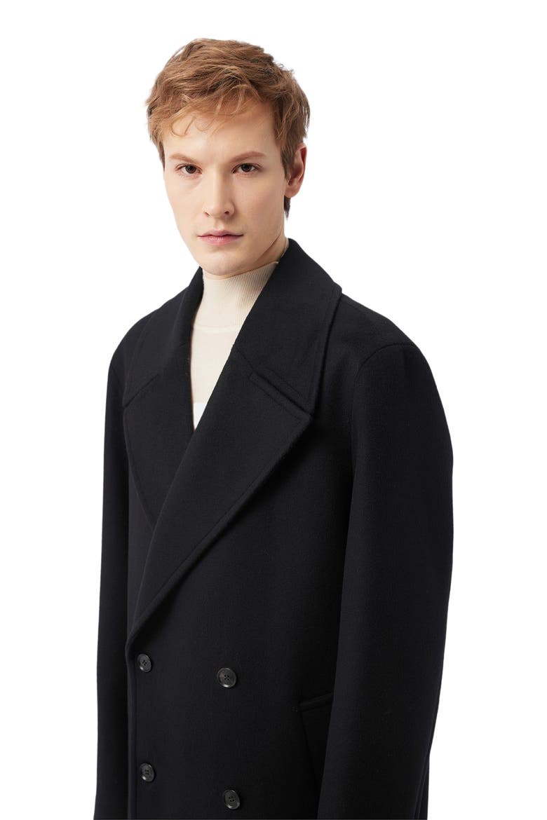 Double-Breasted Cashmere Coat for Men, Alternate, color, black