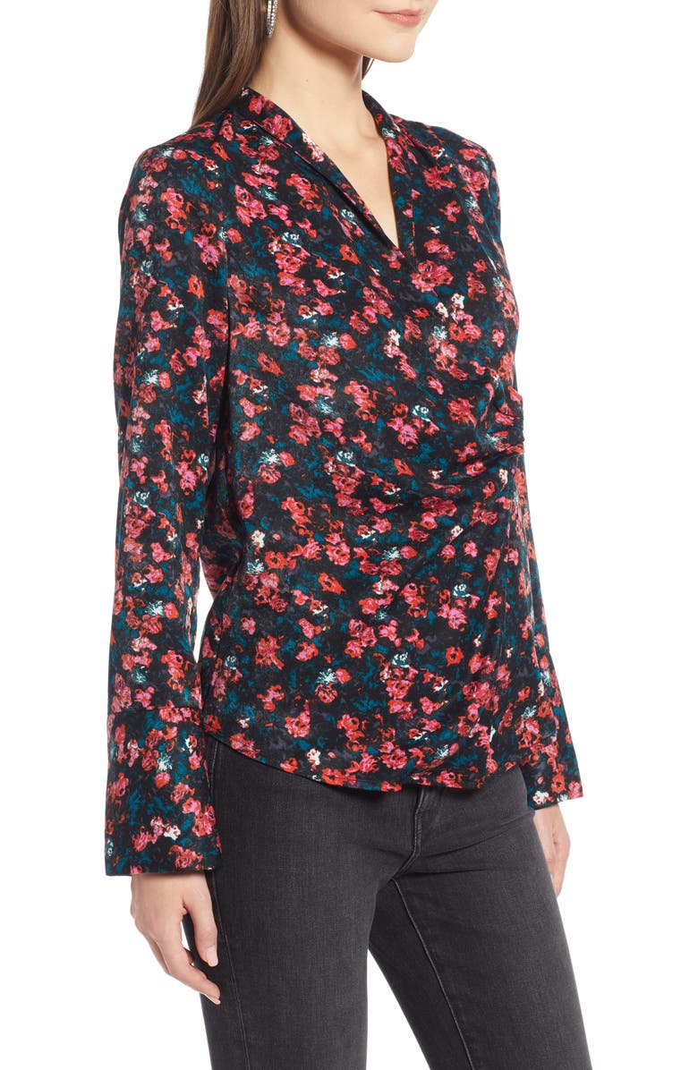 Something Navy Draped Front Top, Alternate, color, 