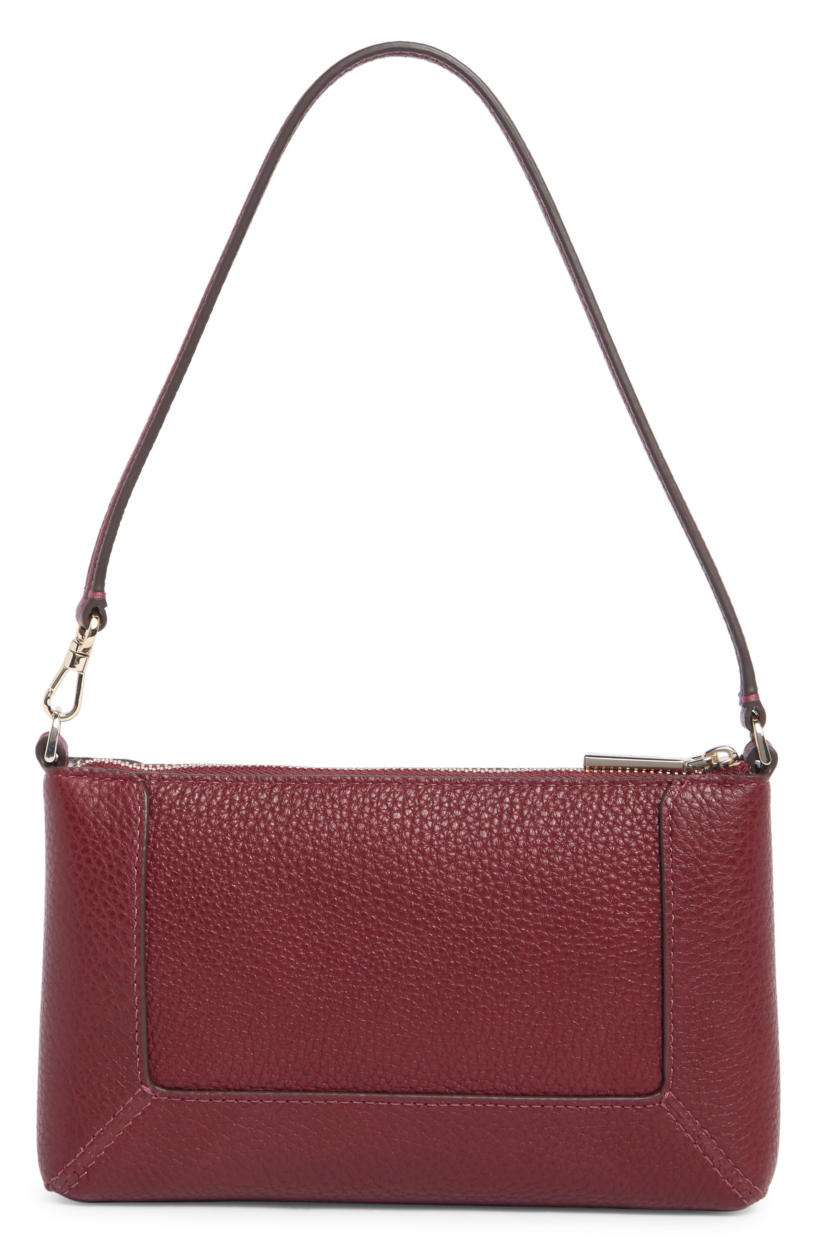 lena pebbled mini shoulder bag, Alternate, color, CHERRY JUICE