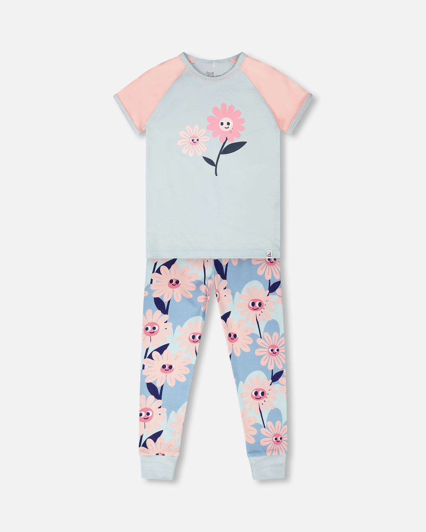 selected Blue Smiling Flower Print