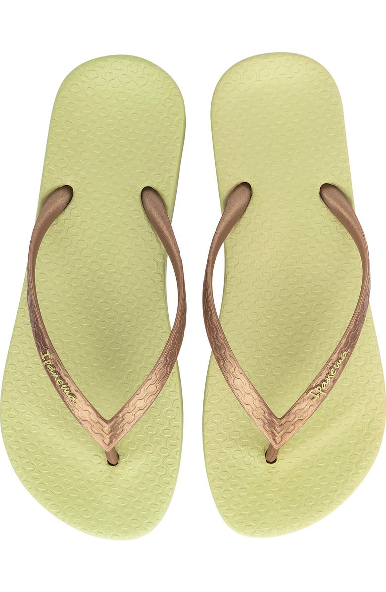 Ipanema 'Ana' Flip Flop, Alternate, color, Green/ Gold