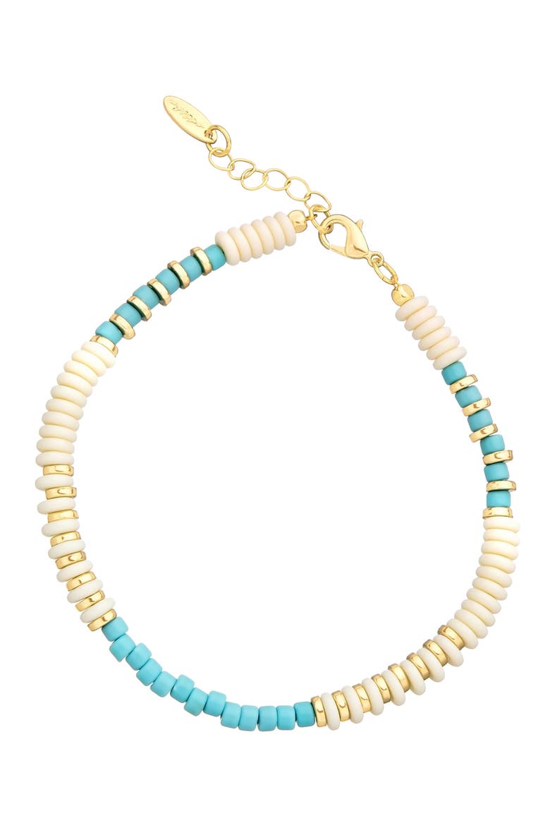 Ocean Tide Bead Anklet, Main, color, TURQUOISE