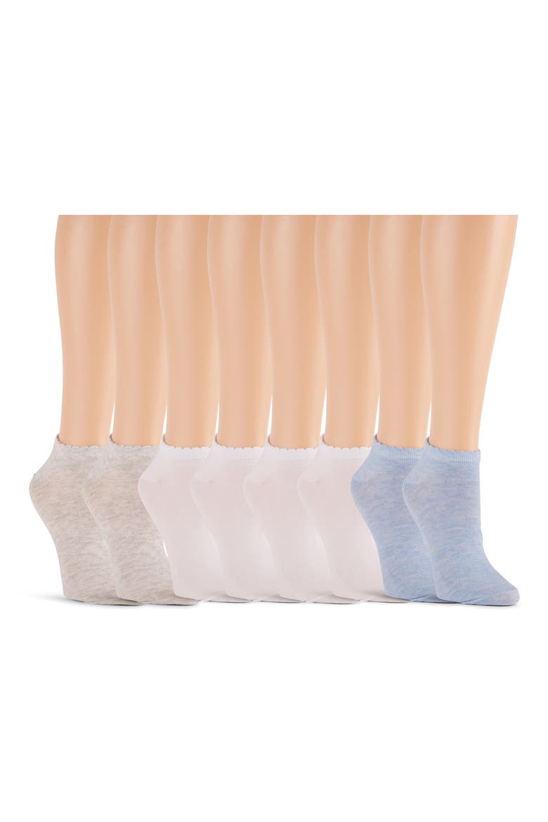 8-Pack Assorted Low Cut Socks, Main, color, SKYWAY/ WHITE/ LIGHT HEATHER