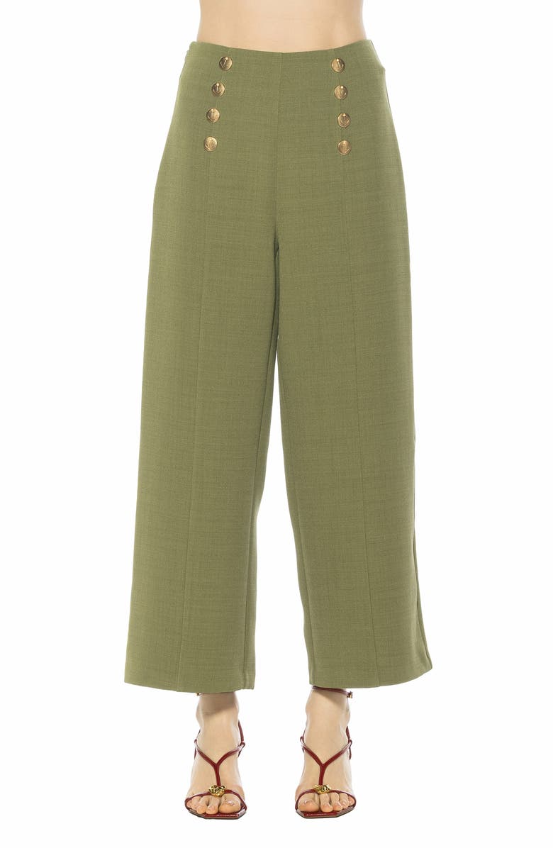 Alexia Admor Amari High Waist Wide Leg Pants, Main, color, Sage