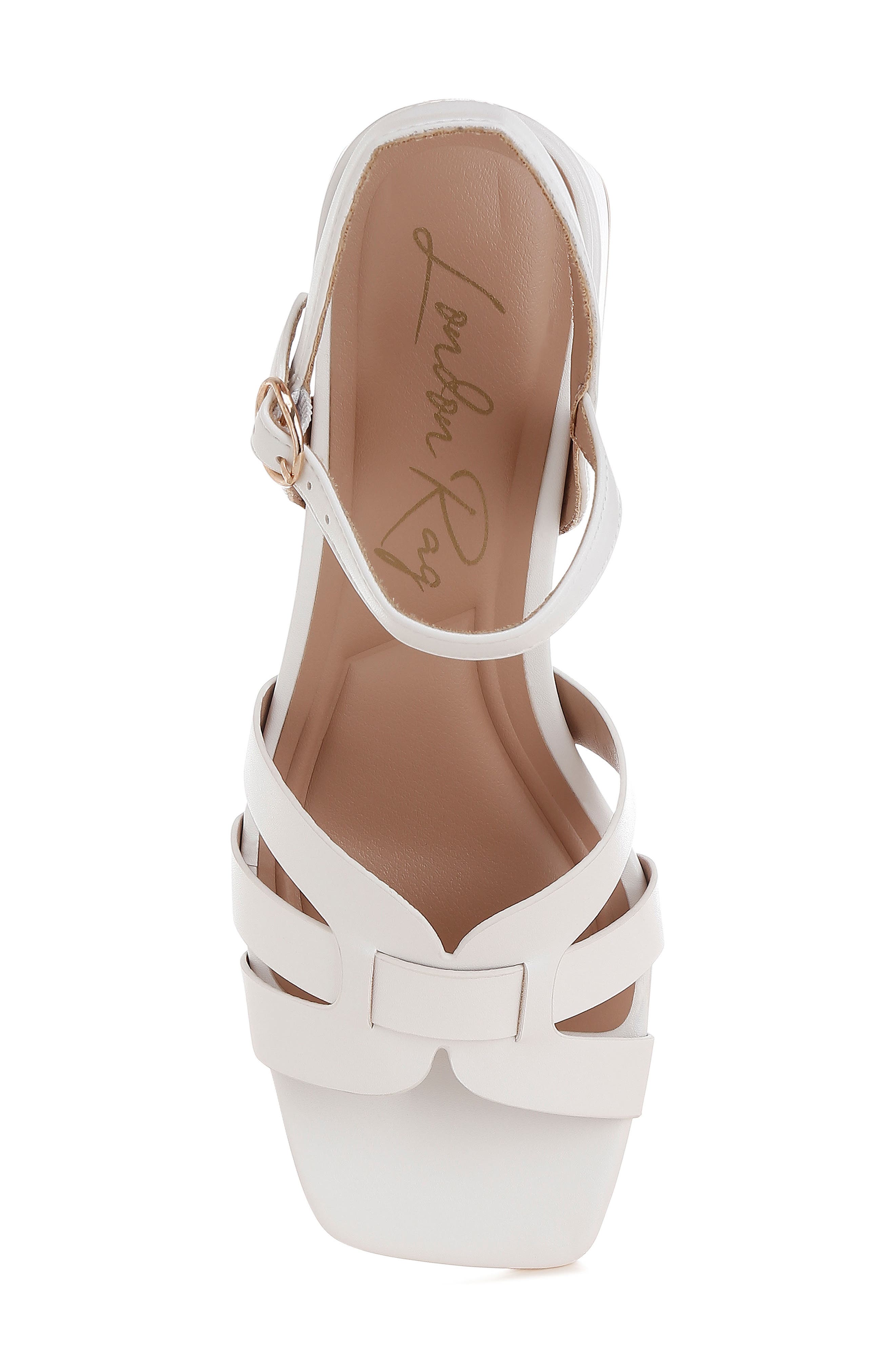 LONDON RAG Eliska Block Heel Sandal, Alternate, color, White