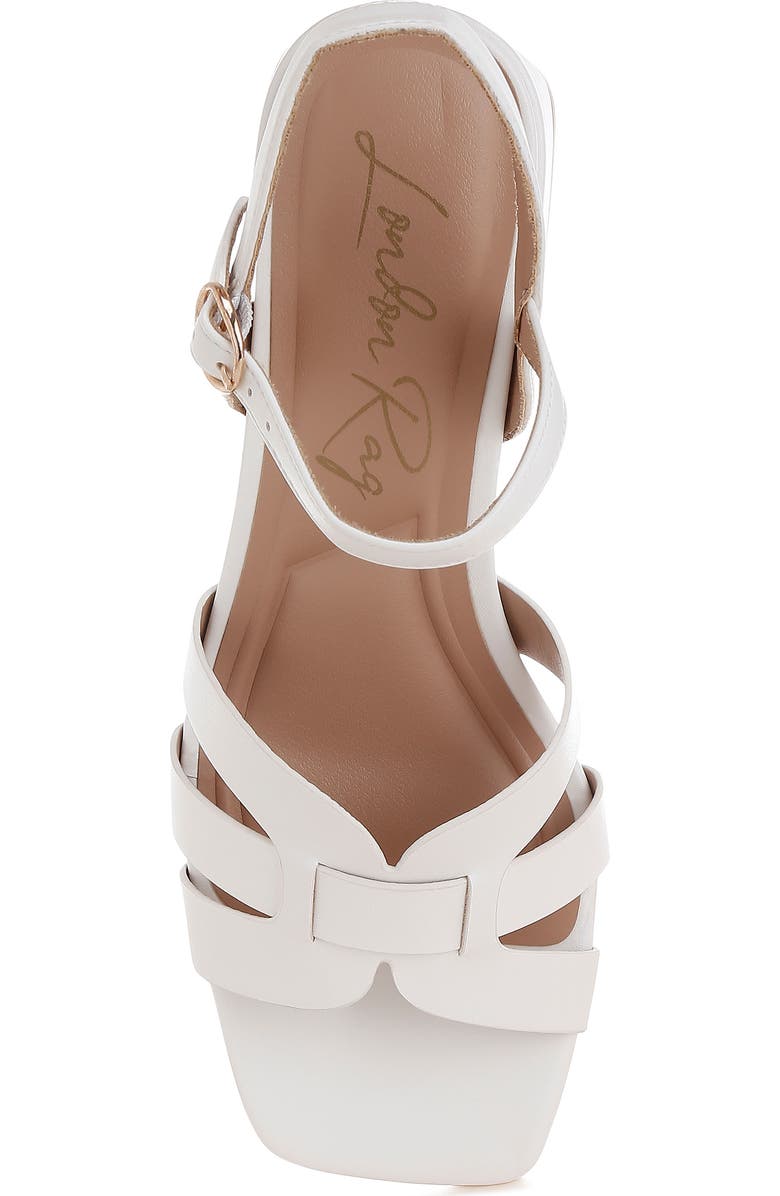 LONDON RAG Eliska Block Heel Sandal, Alternate, color, White