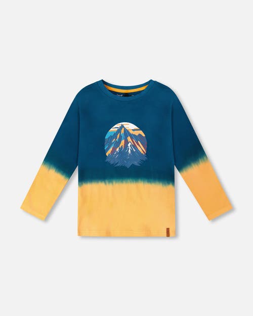 Deux Par Deux Long Sleeve Organic Cotton Gradient Jersey Tee In Multi