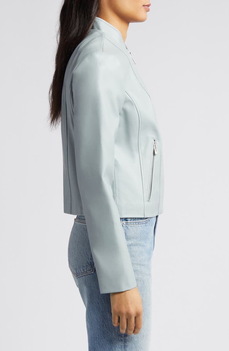 Via Spiga Faux Leather Jacket, Alternate, color, Dove Grey