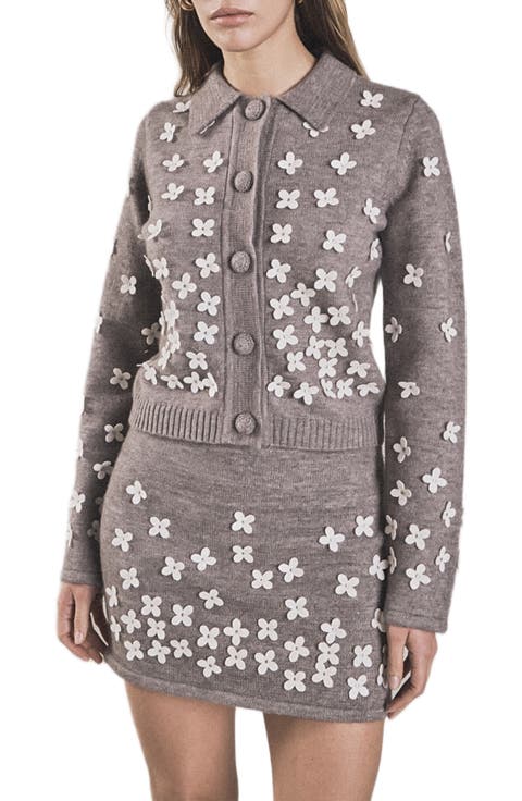 Floral Appliqué Cardigan