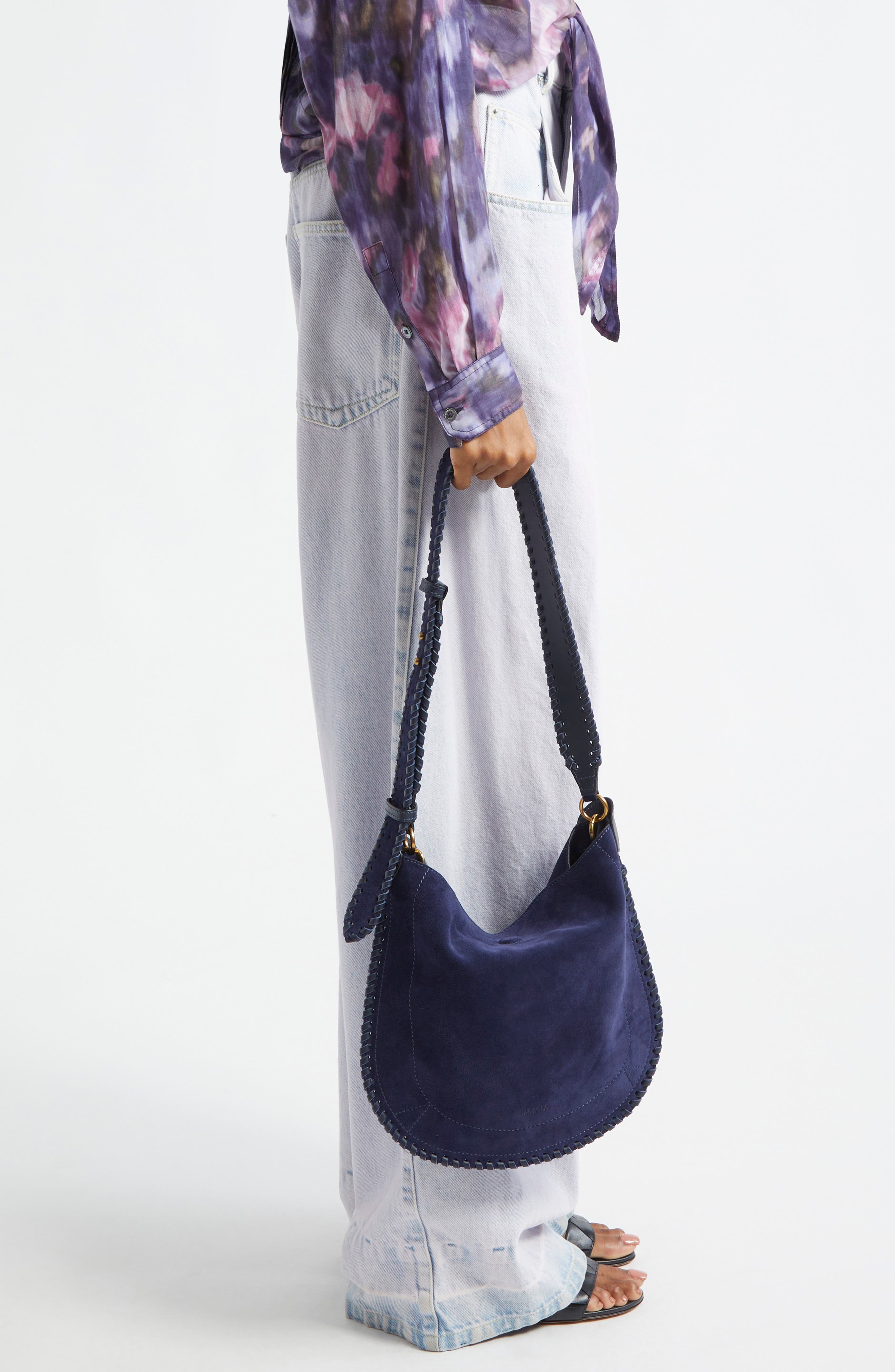 Isabel Marant Oskan XO Capsule Suede Shoulder Bag, Alternate, color, 