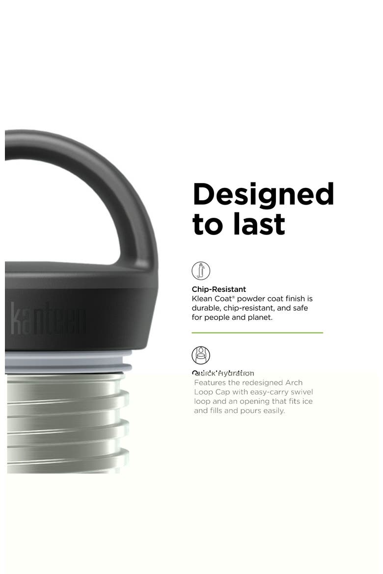 20oz Rise Classic Insulated Water Bottle with Arch Loop Cap, Alternate, color, Black