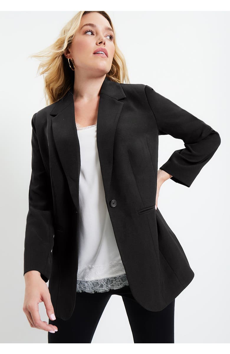 June + Vie Classic Blazer, Alternate, color, Black