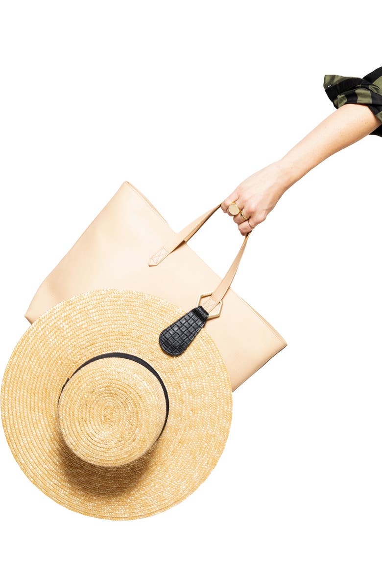 Lindsay Albanese TOPTOTE Leather Hat Holder, Alternate, color, Black/ Brushed Gold