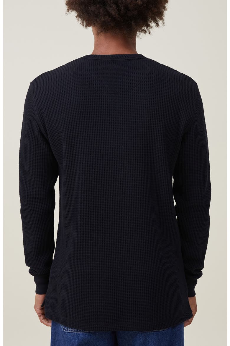 Men's Chunky Waffle Long Sleeve Tshirt, Alternate, color, WASHED BLACK WAFFLE