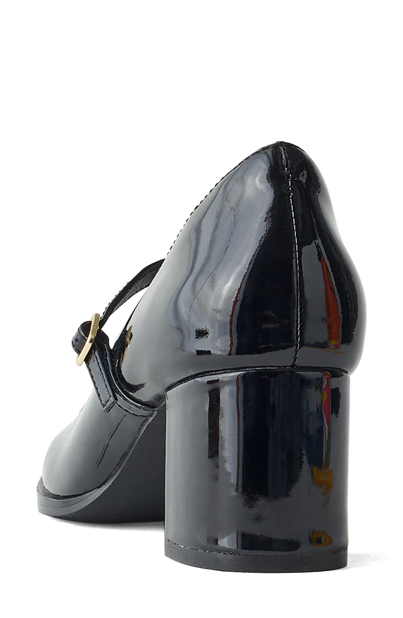 Madewell The Greta Patent Mary Jane Pump, Alternate, color, True Black