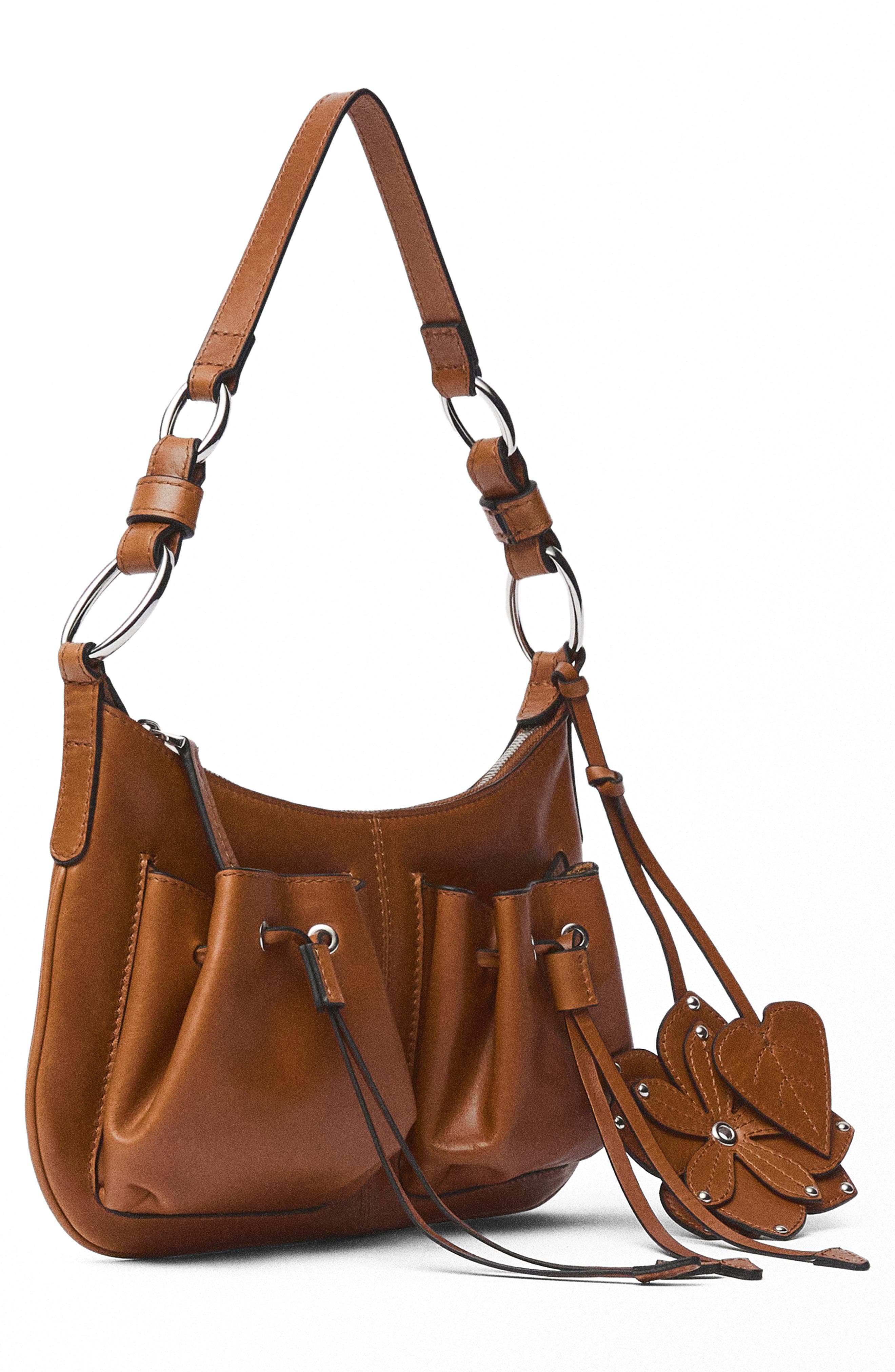 MANGO Leather Shoulder Bag, Alternate, color, 
