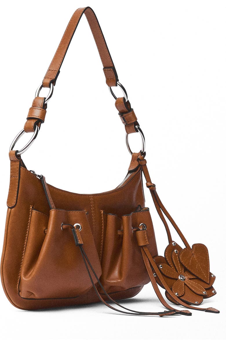 MANGO Leather Shoulder Bag, Alternate, color,