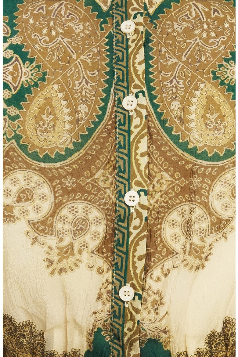 Paisley Long Sleeve A-Line Shirtdress, Alternate, color, IVORY GREEN