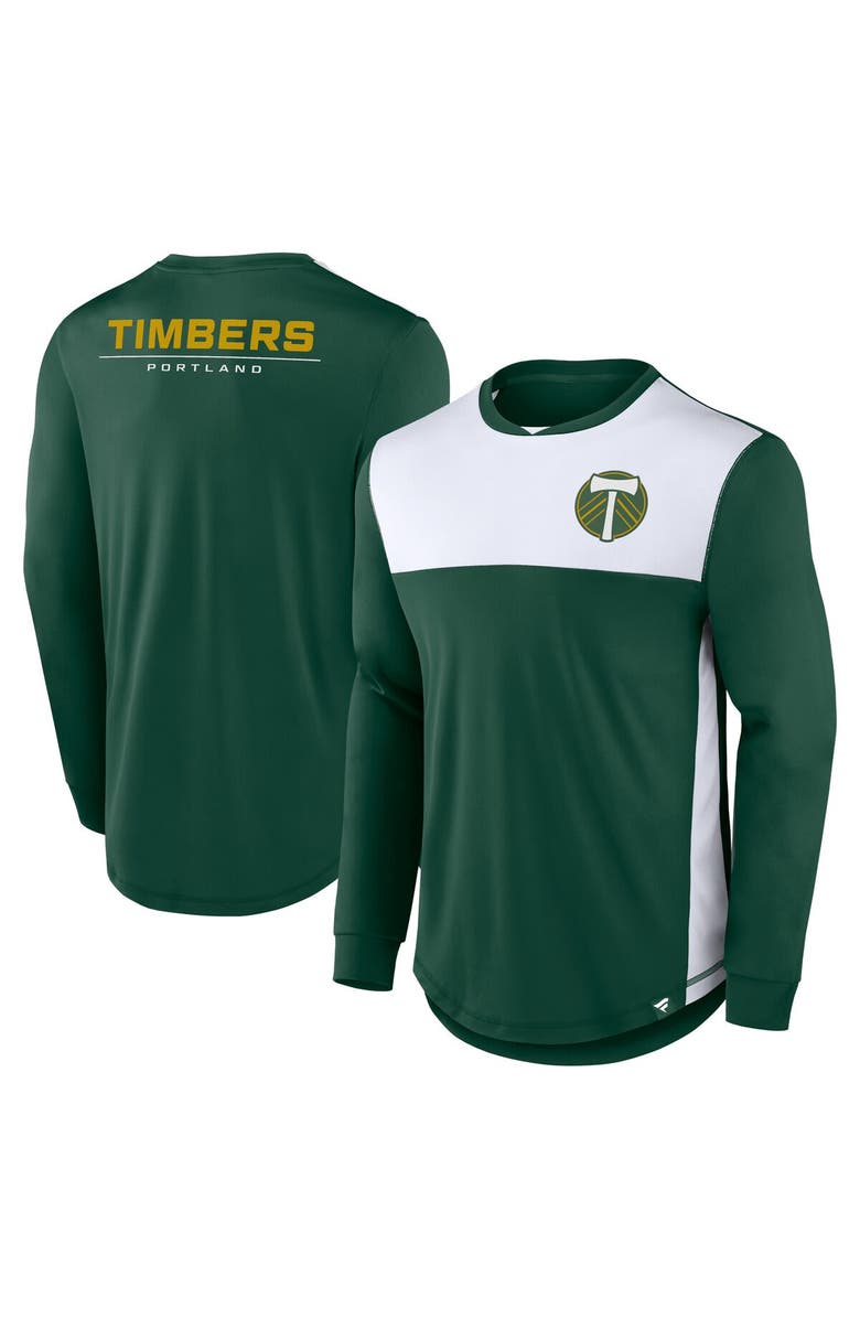 FANATICS Men's Fanatics Branded Green Portland Timbers Mid Goal Long Sleeve T-Shirt, Main, color,