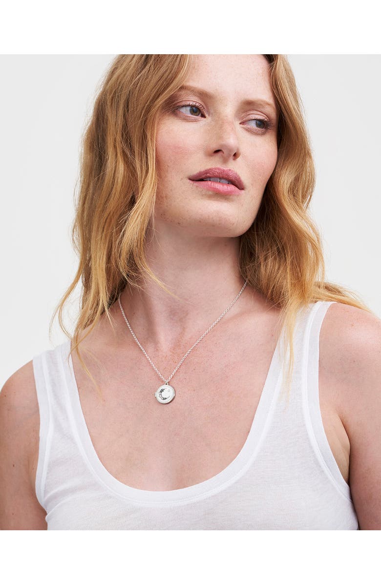 Fable England Nightshade Moon Silver Locket Chain Necklace, Alternate, color, Silver