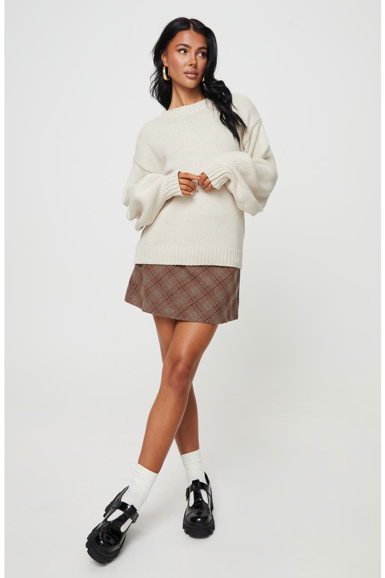 Harmony Oversize Crewneck Sweater, Alternate, color, BEIGE