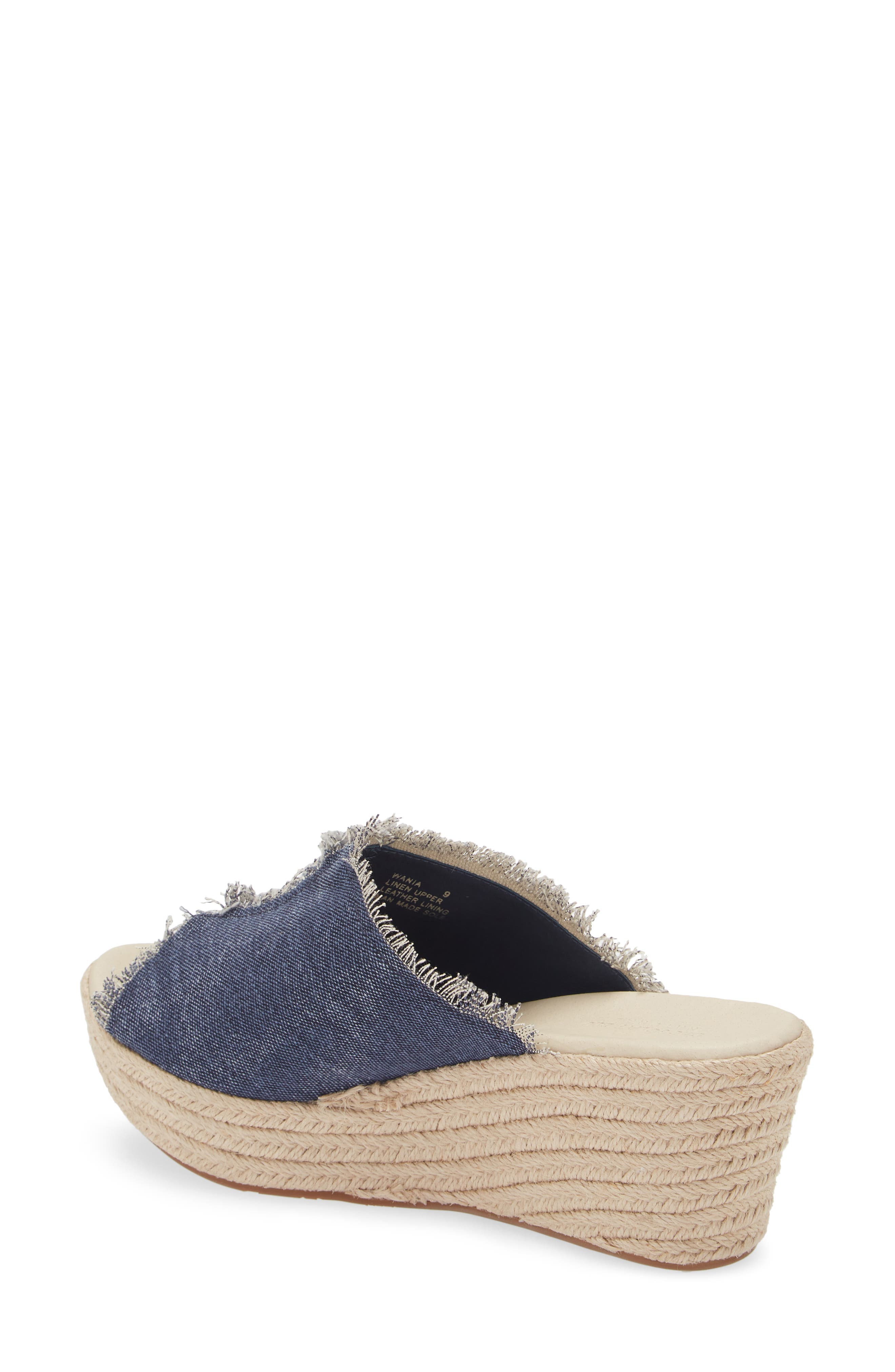 Chocolat Blu Platform Wedge Sandal, Alternate, color, Indigo Linen