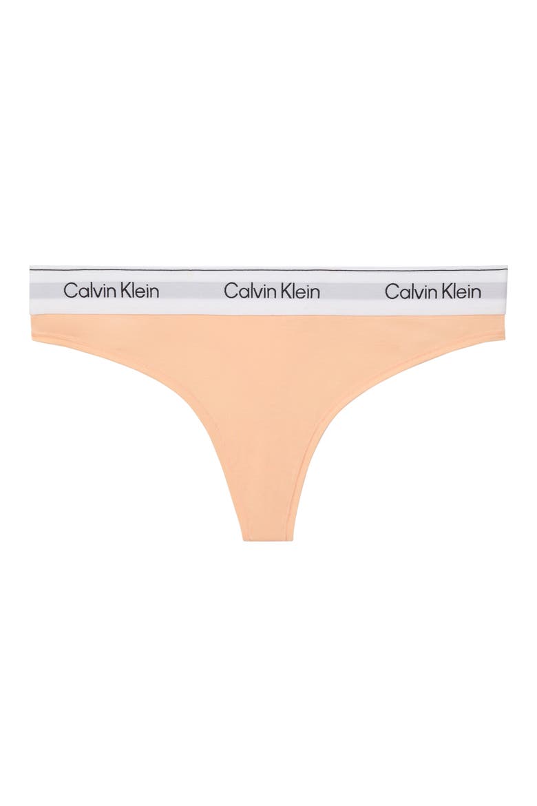 Icon Cotton Blend Thong, Alternate, color, PEACH BLISS