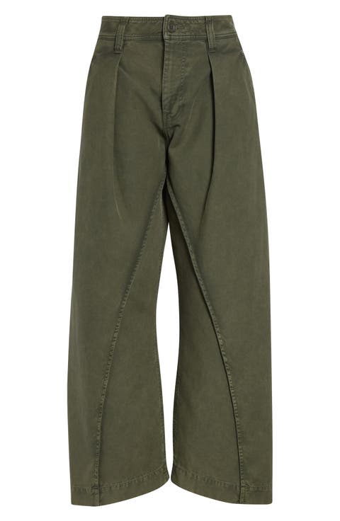 パンツ J. W. Anderson Wide-Leg Pants With Side Pockets Twisted Seam cotton wide-leg pants in brown - JW Anderson