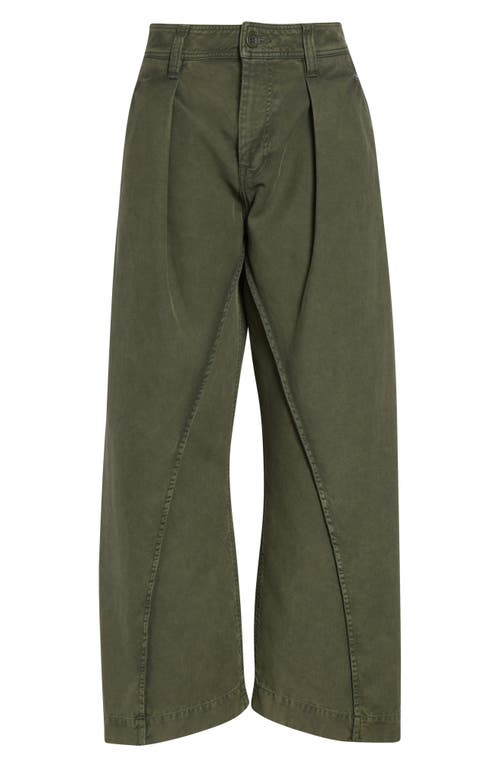 Jw Anderson Twisted Seam Pleated Wide Leg Trousers In Green