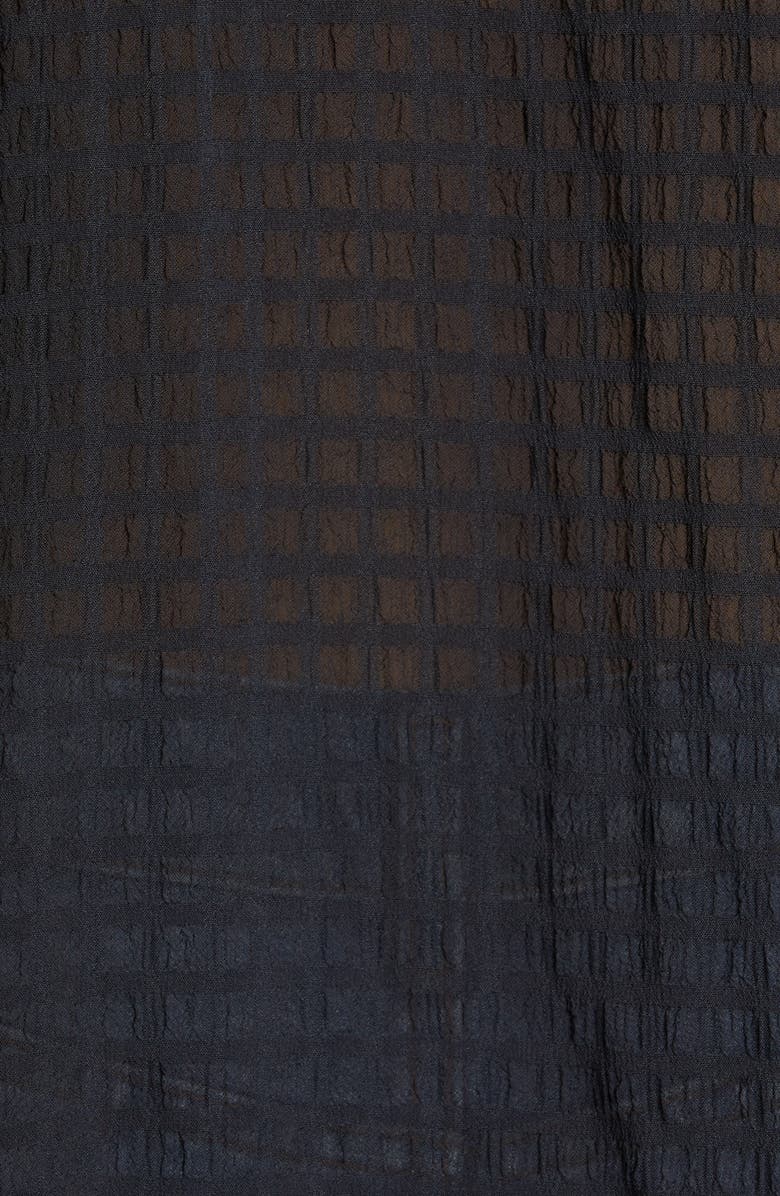 Ganni Ruffle Detail Seersucker Shirt, Alternate, color,