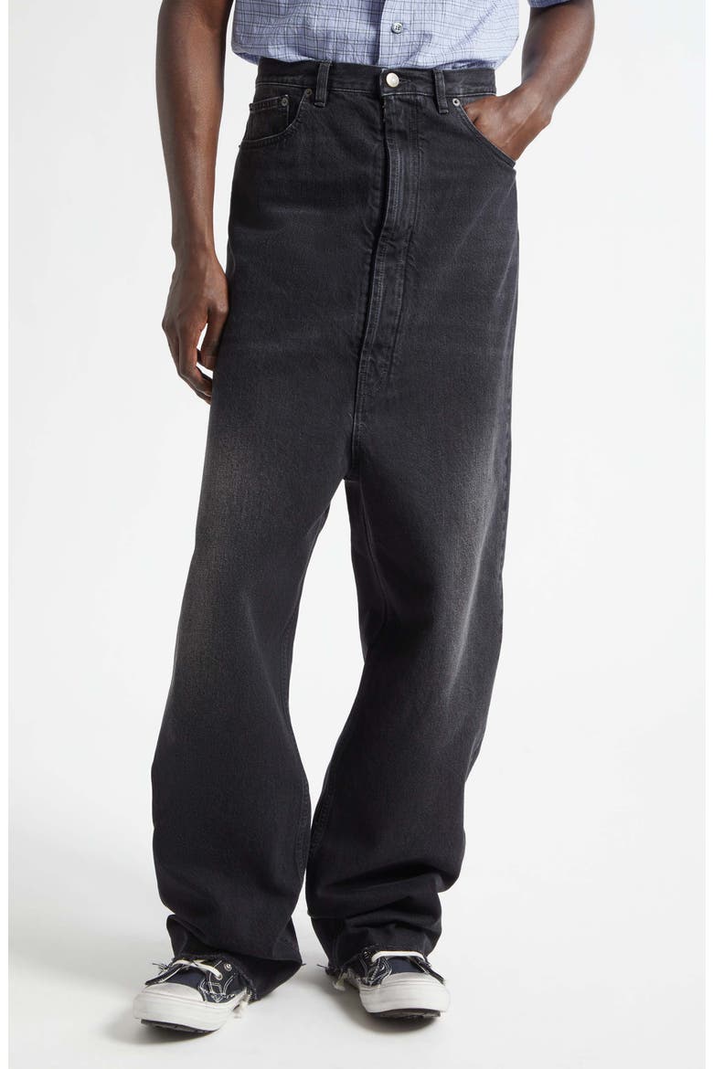 Dropped Rise Jeans, Main, color, MEDIUM BLACK