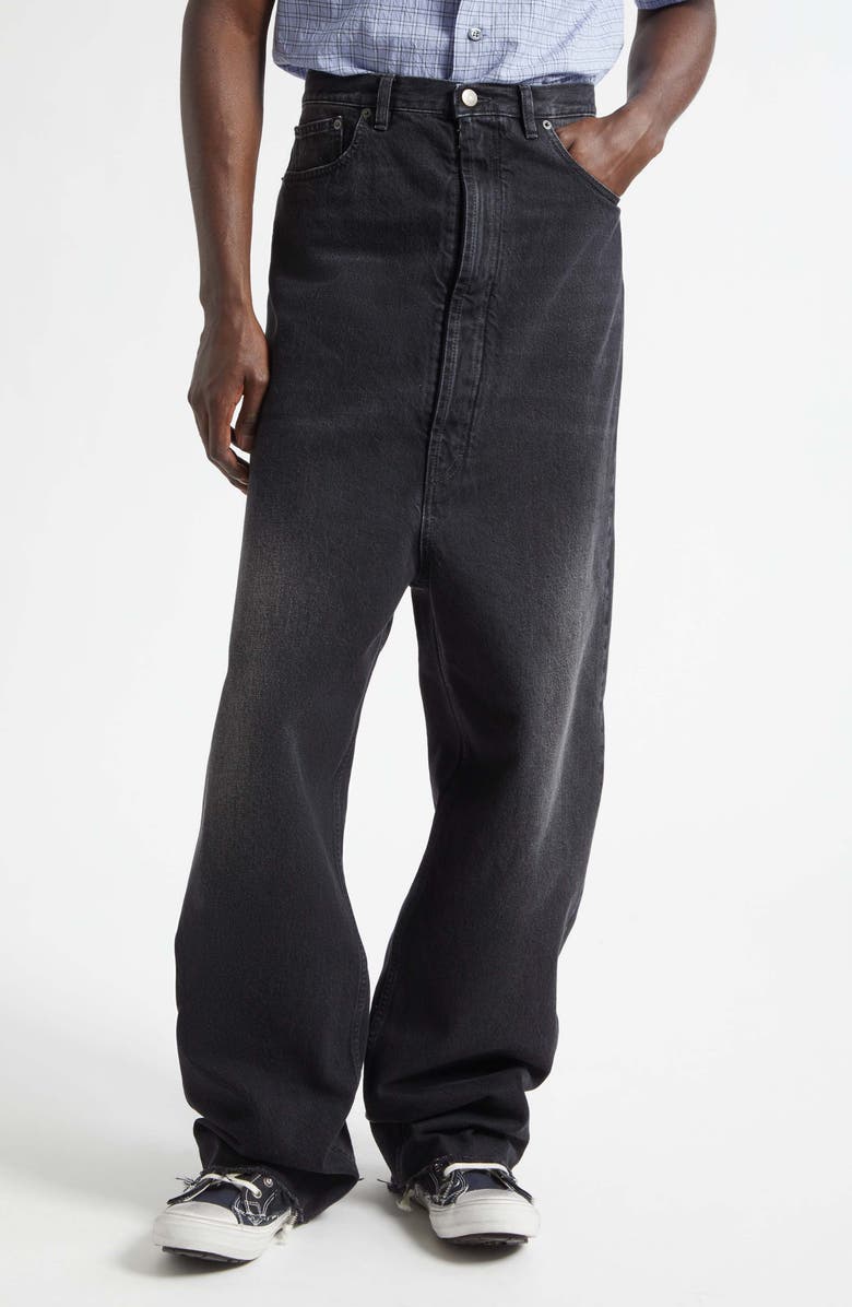 Maison Margiela Dropped Rise Jeans, Main, color, Medium Black