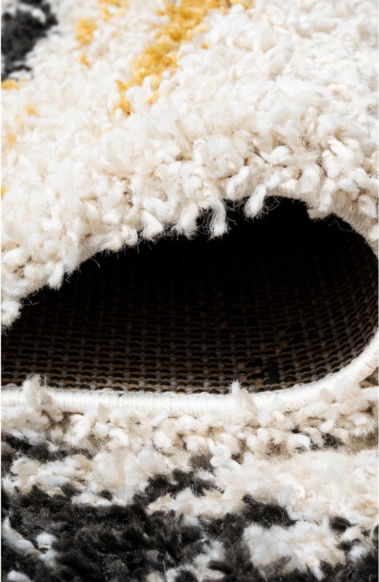 JONATHAN Y Nova Modern Bold Strie
 Shag Area Rug, Alternate, color, Beige/Black/Yellow