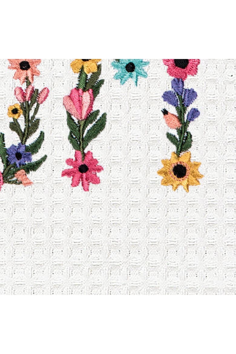 Floral Mom Kitchen and Bathroom Embroidered Waffle Hand Towel, Alternate, color, Pink