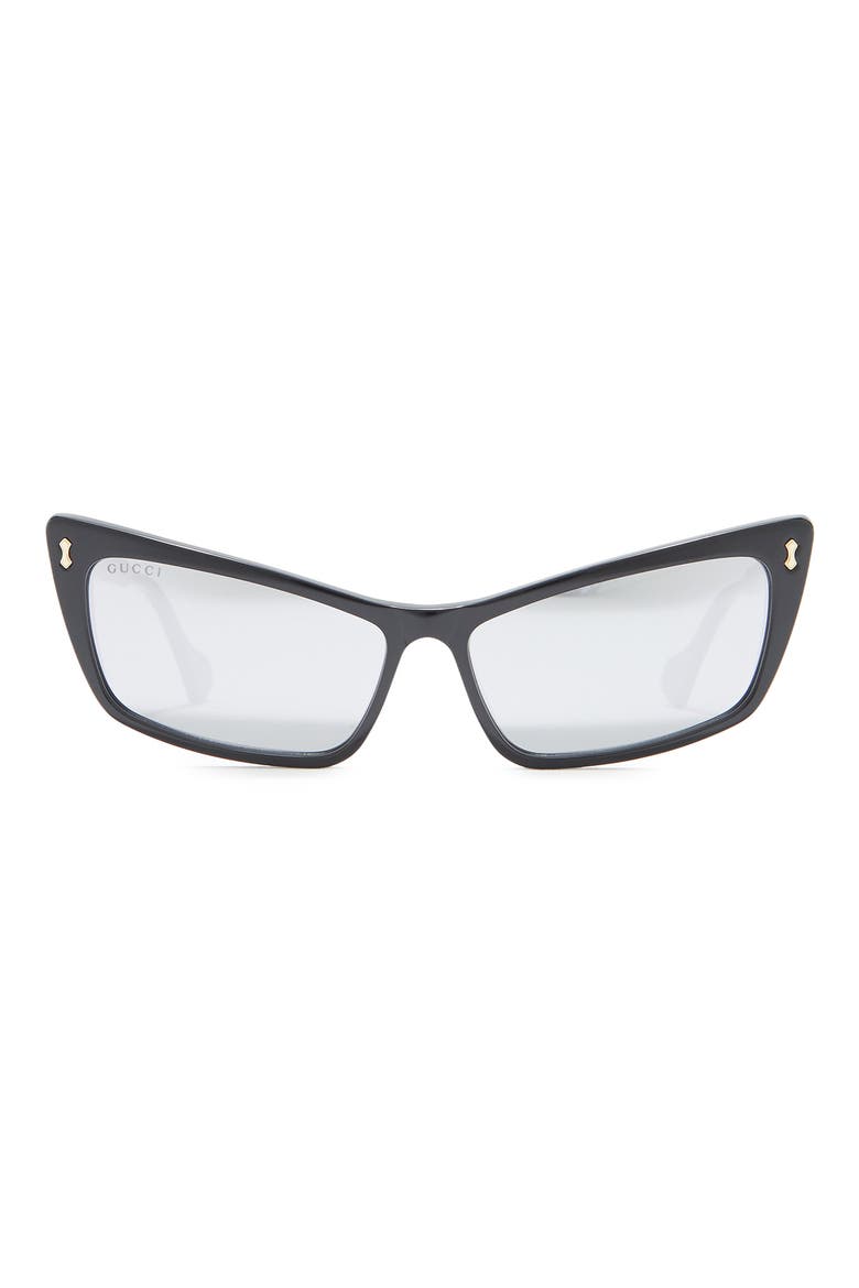 58mm Cat Eye Sunglasses, Main, color, BLACK