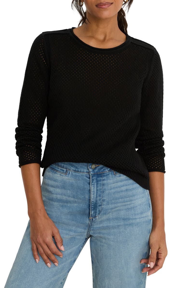 NIC+ZOE Breezeway Open Knit Cotton Blend Sweater, Main, color, 