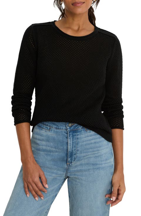 Breezeway Open Knit Cotton Blend Sweater