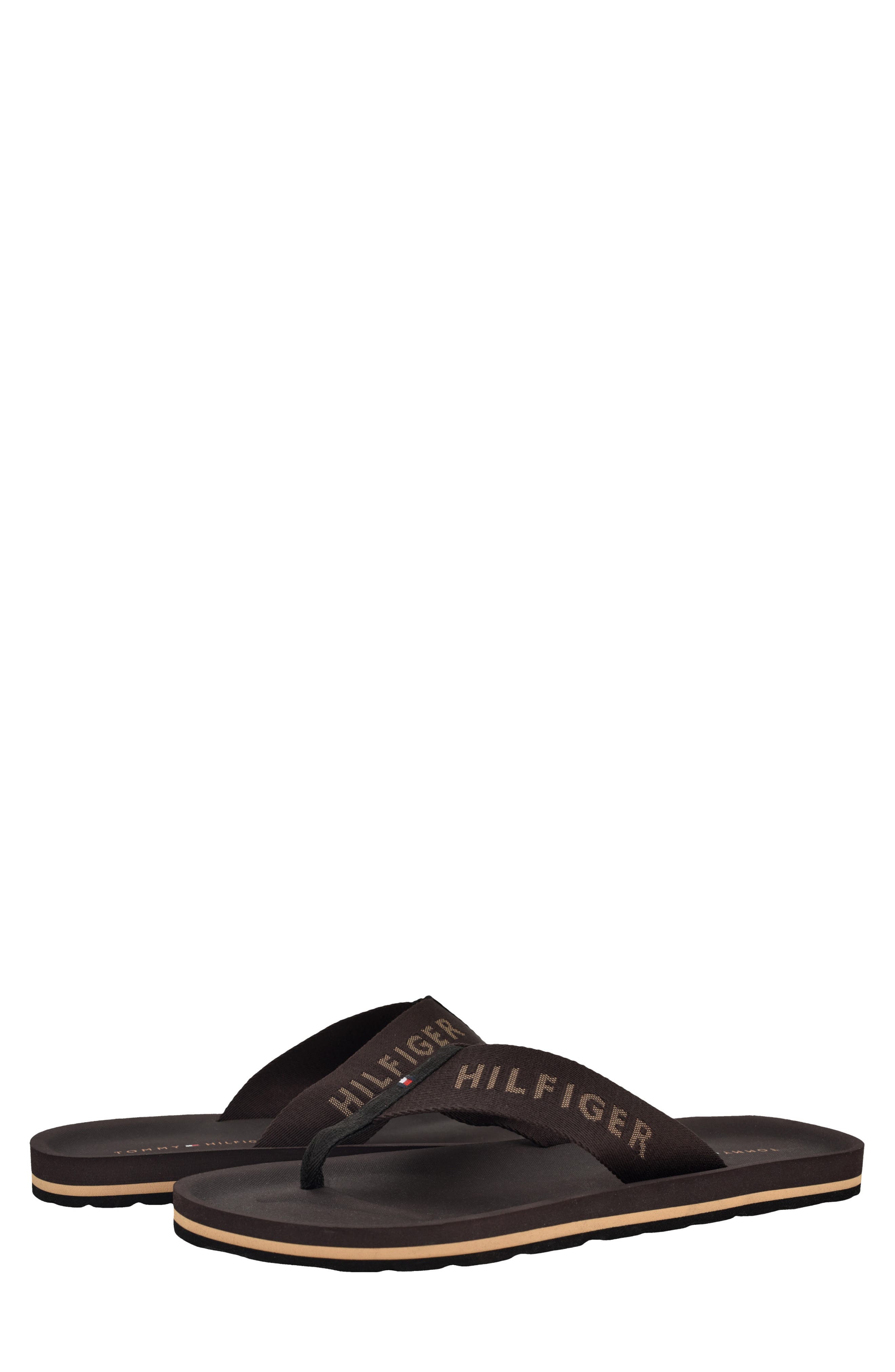 Tommy Hilfiger Oaan Flip Flop Sandal, Alternate, color, Dark Coffee/ Black