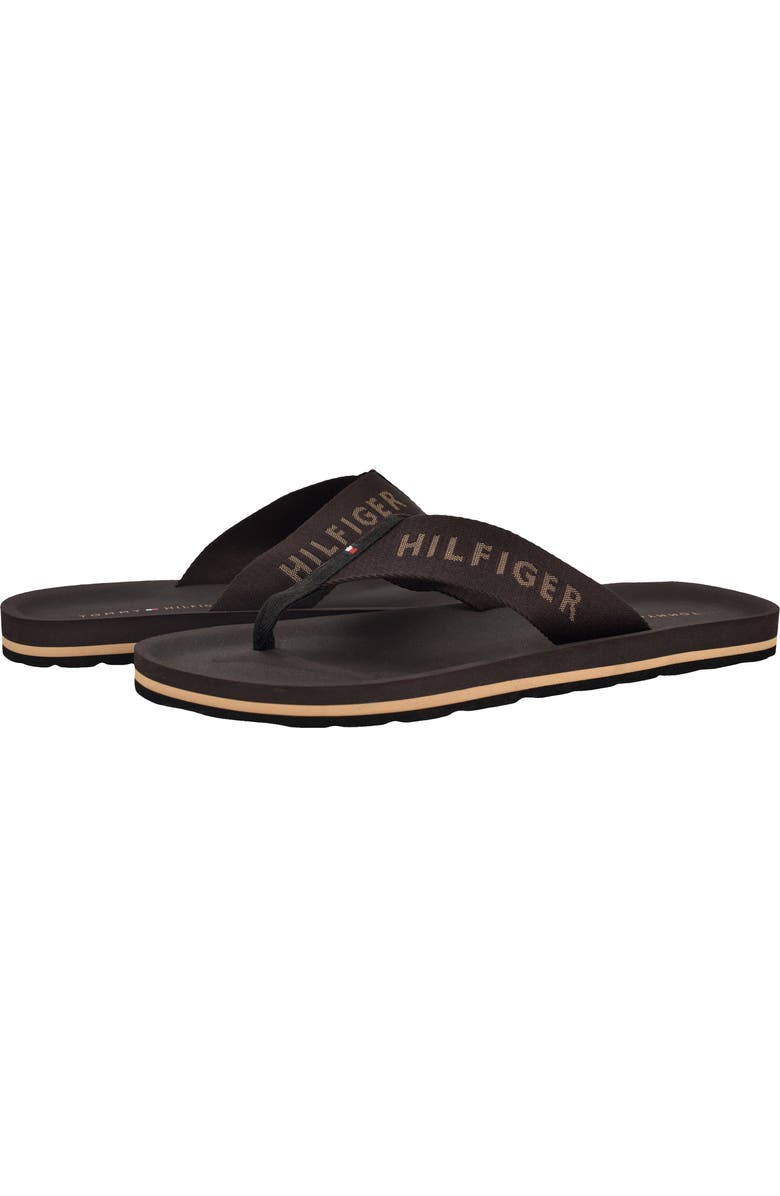 Tommy Hilfiger Oaan Flip Flop Sandal, Alternate, color, Dark Coffee/ Black