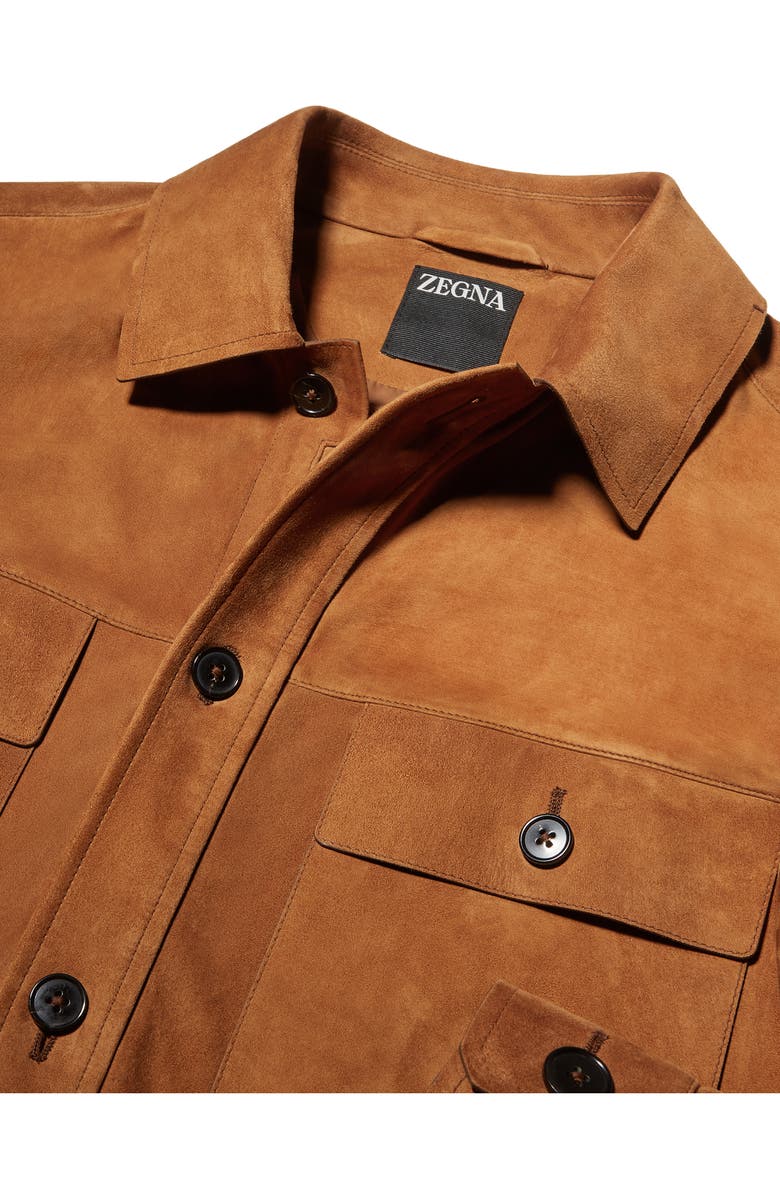 ZEGNA Suede Overshirt, Alternate, color, Vicuna